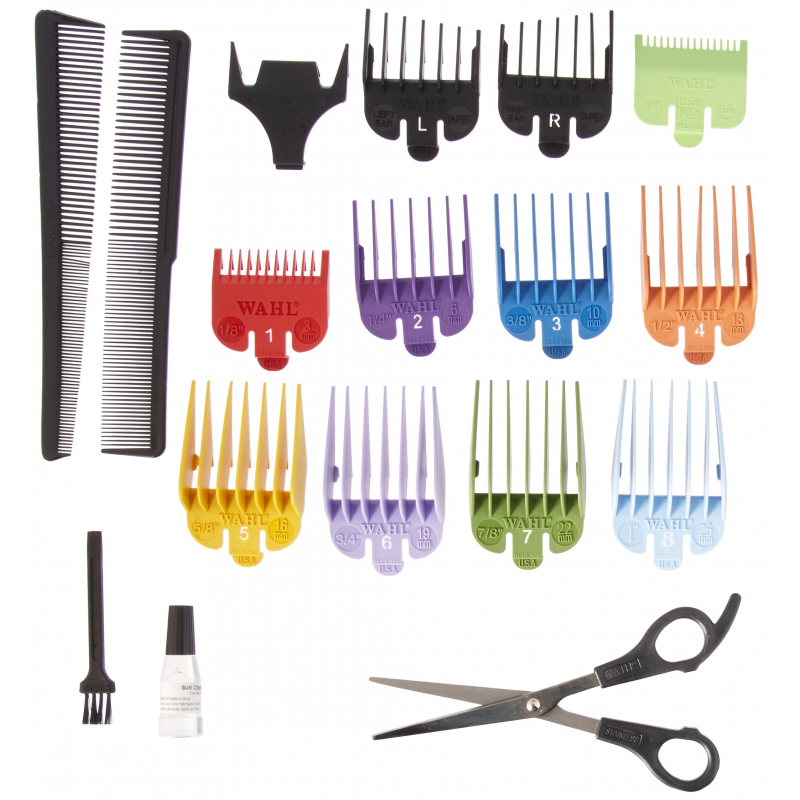 Wahl Corded Hair Clipper Color Pro Kit With 8 Color-Coded Attachment Combs &Amp; Precision Ground Blades 79400-627 7 Wahl Corded Hair Clipper Color Pro Kit With 8 Color-Coded Attachment Combs &Amp; Precision Ground Blades 79400-627