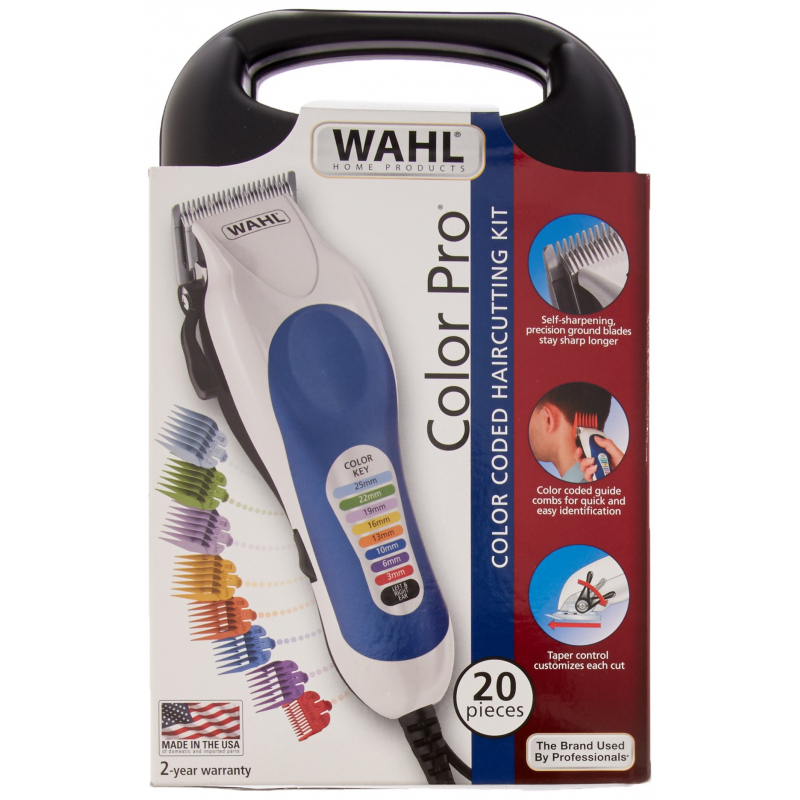 Wahl Corded Hair Clipper Color Pro Kit With 8 Color-Coded Attachment Combs &Amp; Precision Ground Blades 79400-627 6 Wahl Corded Hair Clipper Color Pro Kit With 8 Color-Coded Attachment Combs &Amp; Precision Ground Blades 79400-627