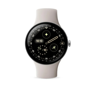 Google Pixel Watch 4 Wi-Fi 45mm - Polished Silver Aluminum with Porcelain Active Band