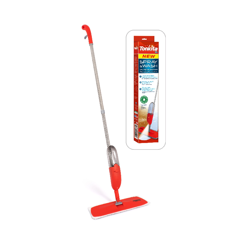 Tonkita Spray And Wash Mop, Microfiber Cloth With Antibacterial Treatment, Suitable For All Type Of Floors Tk781A Pack Of 2 1 Tonkita Spray And Wash Mop, Microfiber Cloth With Antibacterial Treatment, Suitable For All Type Of Floors Tk781A Pack Of 2