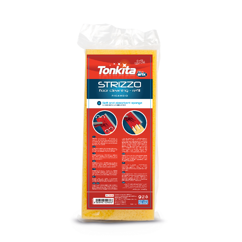 Tonkita Strizzo Sponge Mop Refill, Squeezy Mop, Suitable For Ceramics, Sandstone, And Brick Floors Tk909R Pack Of 2 1 Tonkita Strizzo Sponge Mop Refill, Squeezy Mop, Suitable For Ceramics, Sandstone, And Brick Floors Tk909R Pack Of 2