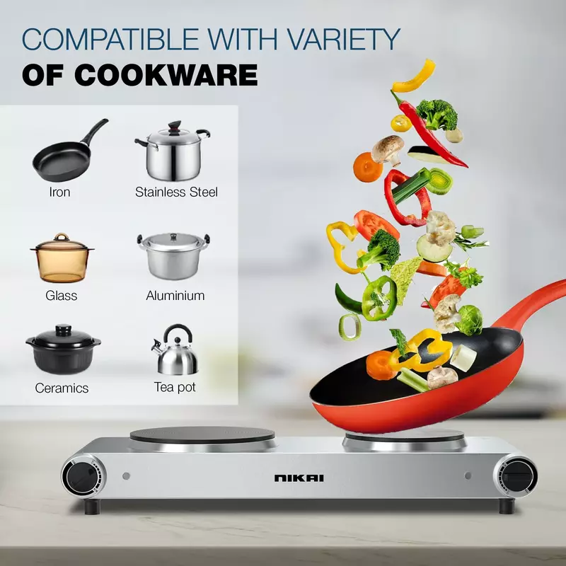 Nikai Hot Plate 188Mm Double Steel Body 2500W Nktoe5N2 Overheat Protection System Power Indicator Light Adjustable Thermostat Control 10 Nikai Hot Plate 188Mm Double Steel Body 2500W Nktoe5N2 Overheat Protection System Power Indicator Light Adjustable Thermostat Control