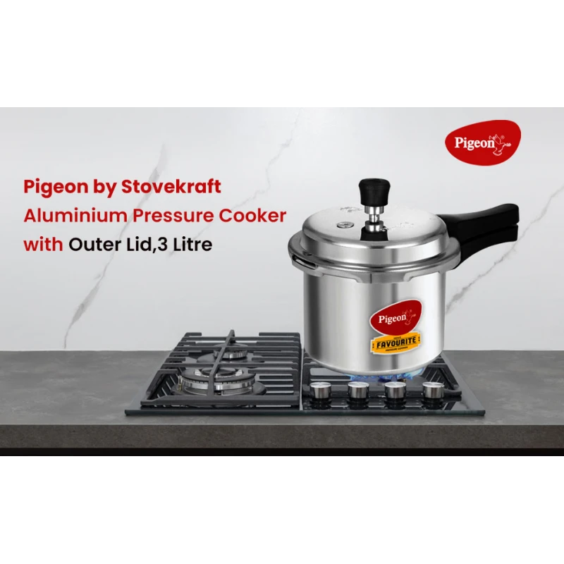 Pigeon Pressure Cooker 3L Deluxe Outer Lid Aluminium Sap 102 - Ergonomic Sturdy Handle Thermal Efficiency Special Alloy Safety Plug 12 Pigeon Pressure Cooker 3L Deluxe Outer Lid Aluminium Sap 102 - Ergonomic Sturdy Handle Thermal Efficiency Special Alloy Safety Plug