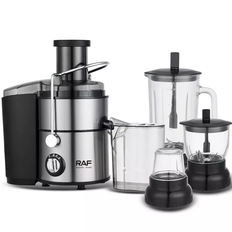 Raf Food Processor 4In1 400W 1.5L Multifunctional Plastic Jar Juicer, Blender, Chopper, Grinder With Full Copper Motor, Low Noise, Smooth Operation R.2806 2 Raf Food Processor 4In1 400W 1.5L Multifunctional Plastic Jar Juicer, Blender, Chopper, Grinder With Full Copper Motor, Low Noise, Smooth Operation R.2806