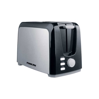 Nikai Toaster 2 Slice Browning Control 750W NBT555S1 Stainless Steel Panel On Plastic Housing With Cancel, Defrost And Reheat Functions Detachable Drip Tray