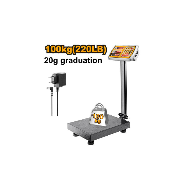 Ingco Rechargeable Digital Platform Scale 100Kg With Led Display, 20G Graduation Hesa31003 2 Ingco Rechargeable Digital Platform Scale 100Kg With Led Display, 20G Graduation Hesa31003