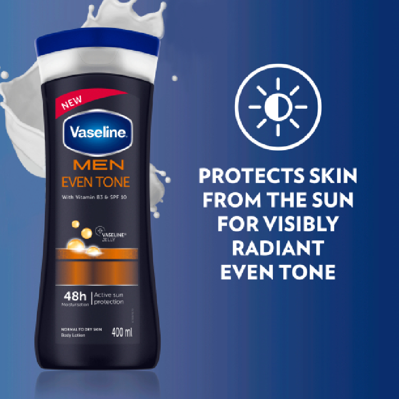 Vaseline Men Spf10 Body Lotion Even Tone 400Ml 4 Vaseline Men Spf10 Body Lotion Even Tone 400Ml - Set Of 3 Pcs