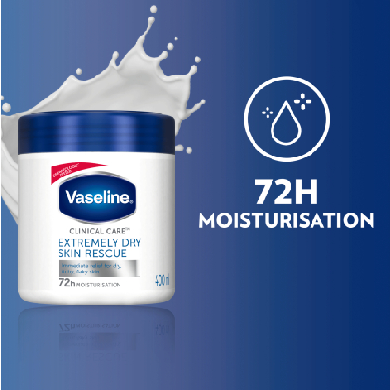 Vaseline Moisturizing Body Cream Extremely Dry Skin Rescue 400Ml 4 Vaseline Moisturizing Body Cream Extremely Dry Skin Rescue 400Ml - Set Of 3 Pcs