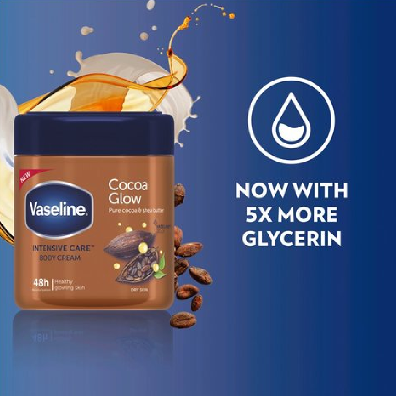 Vaseline Moisturizing Body Cream Cocoa Glow 400Ml 6 Vaseline Moisturizing Body Cream Cocoa Glow 400Ml - Set Of 3 Pcs