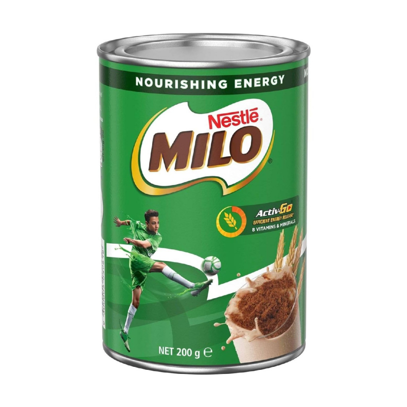 Nestle Milo Chocolate Milk Powder Active-Go, Low Gi, Source Of Protein, 8 Vitamins &Amp; Minerals, 200G Tin 1 Nestle Milo Chocolate Milk Powder Active-Go, Low Gi, Source Of Protein, 8 Vitamins &Amp; Minerals, 200G Tin - Set Of 3 Pcs