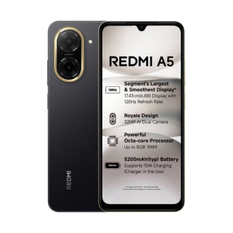 Xiaomi Redmi Smartphone A5 128GB 4GB RAM 32MP AI dual camera Immersive 6.88" display T7250 Processor