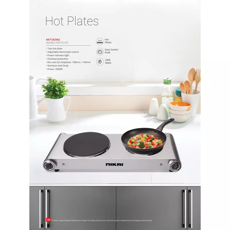 Nikai Hot Plate 188Mm Double Steel Body 2500W Nktoe5N2 Overheat Protection System Power Indicator Light Adjustable Thermostat Control 14 Nikai Hot Plate 188Mm Double Steel Body 2500W Nktoe5N2 Overheat Protection System Power Indicator Light Adjustable Thermostat Control