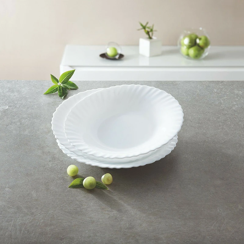 Luminarc Feston White Dinner Plate 27Cm 6Pcs P3978 3 Luminarc Feston White Dinner Plate 27Cm 6Pcs P3978