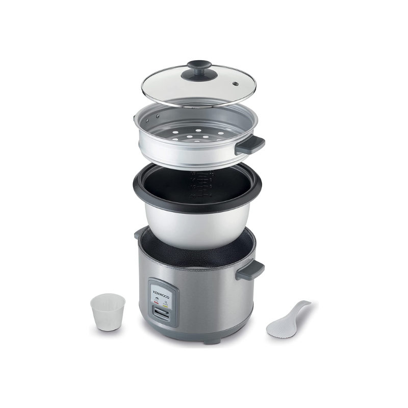 Kenwood Rice Cooker 2.8L Keep Warm Function Teflon Coated Pot 1000W Rcm71.000Ss - Glass Lid Non Stick Stainless Steel Removable Cooking With Steam Basket Pot Indicator Lights 5 Kenwood Rice Cooker 2.8L Keep Warm Function Teflon Coated Pot 1000W Rcm71.000Ss - Glass Lid Non Stick Stainless Steel Removable Cooking With Steam Basket Pot Indicator Lights