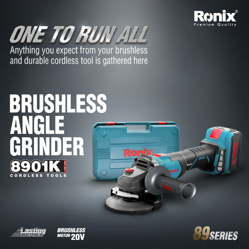 Ronix Brushless Angle Grinder 20V - 8901K 12 Ronix Brushless Angle Grinder 20V - 8901K