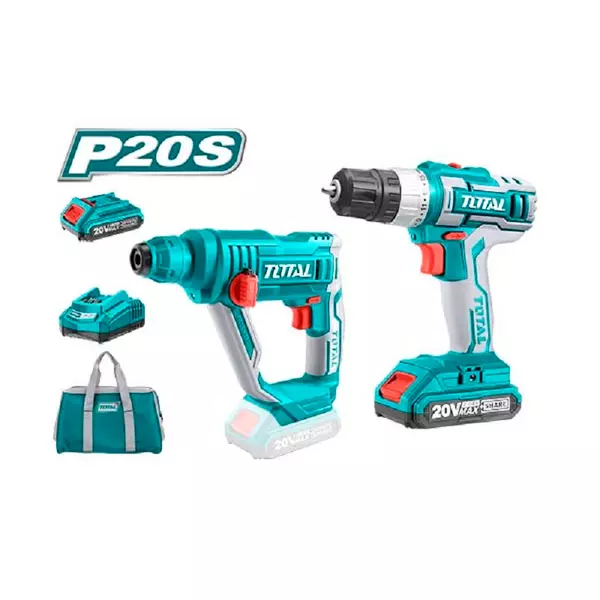 Total Drill Machine &Amp; Rotary Hammer Cordless Li-Ion 2Pc Combo Tckli2008 1 Total Drill Machine &Amp; Rotary Hammer Cordless Li-Ion 2Pc Combo Tckli2008