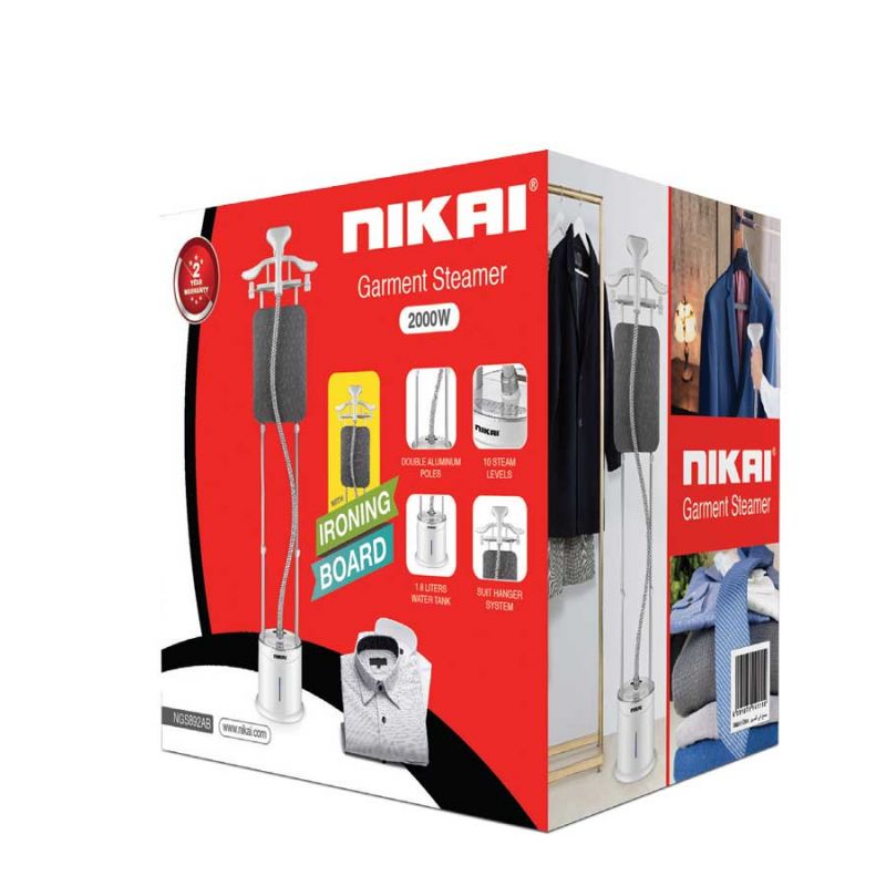 Nikai Garment Steamer 2L Tank Suit Hanger 2000W Ngs892Ab Overheat Protection 10 Steam Levels Double Aluminum Poles 2 Nikai Garment Steamer 2L Tank Suit Hanger 2000W Ngs892Ab Overheat Protection 10 Steam Levels Double Aluminum Poles