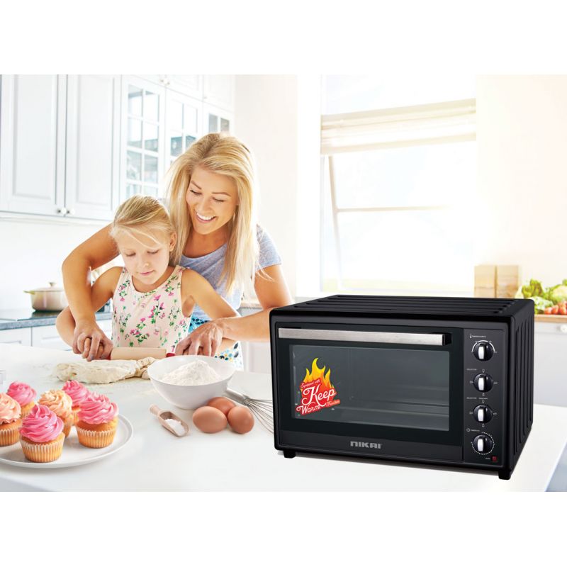 Nikai Oven Electric 100L With Rosting Function 4 Knobs Control 2200W Nt1008Rcax 90 Mins Timer Double Glass Panel Stainless Steel Heating Elements With Thermostat 3 Nikai Oven Electric 100L With Rosting Function 4 Knobs Control 2200W Nt1008Rcax 90 Mins Timer Double Glass Panel Stainless Steel Heating Elements With Thermostat