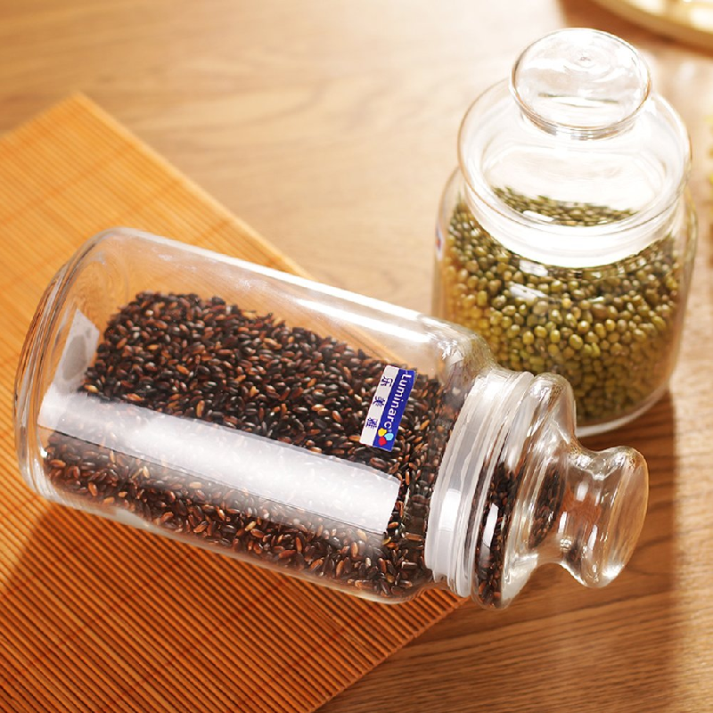 Luminarc Striped Glass Jar 0.5L With Lid, Transparent V9601 3 Luminarc Striped Glass Jar 0.5L With Lid, Transparent V9601