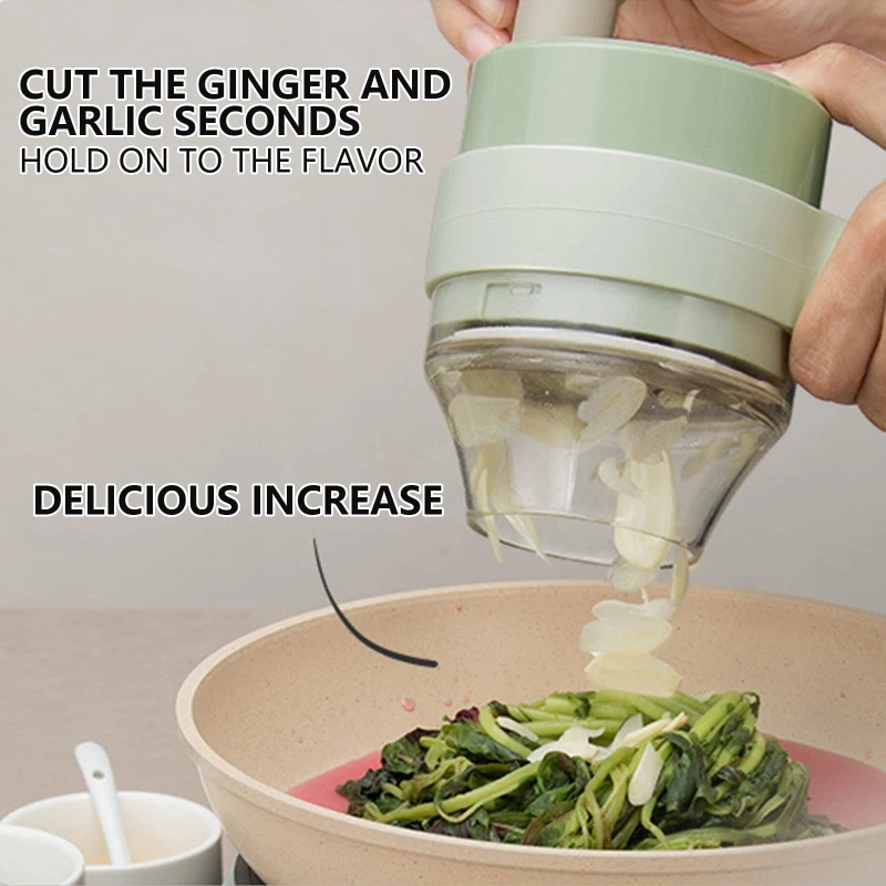 Handheld Mini Electric Food Chopper 4In1 Vegetable Cutter, Chopper, Food Slicer 6 Handheld Mini Electric Food Chopper 4In1 Vegetable Cutter, Chopper, Food Slicer