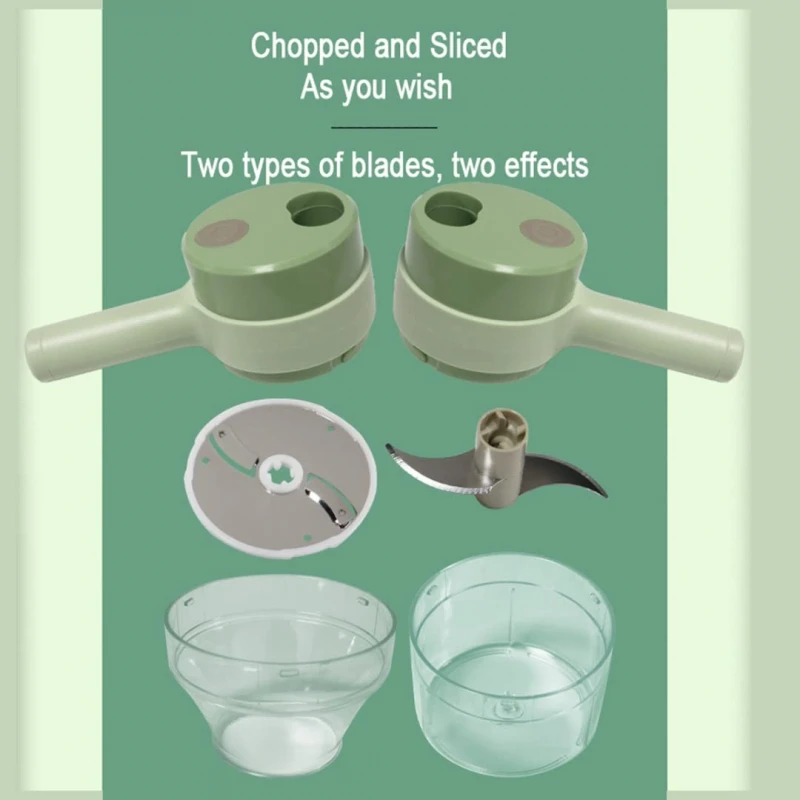 Handheld Mini Electric Food Chopper 4In1 Vegetable Cutter, Chopper, Food Slicer 8 Handheld Mini Electric Food Chopper 4In1 Vegetable Cutter, Chopper, Food Slicer