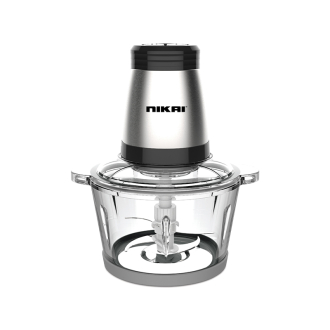 Nikai Chopper 2L Glass Bowl 300W NC494A Detachable Blade Built In Thermostat Stainless Steel Blades 2 Speeds With Safety Switch