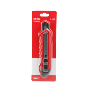 Ronix Utility Knife Cutter, Rubber Handle, Delta Model Integrated Blade Snapper for easy blade snapping Blade sections snap off providing a fresh, sharp cutting point,18mm RH-3004