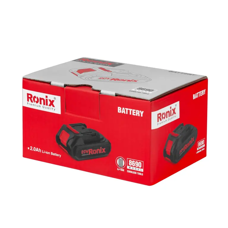 Ronix Lithium-Ion Battery | Battery Pack | 22V Fast Charger | Compact Design, Led Indicator, Quick Charge | High Performance For Power Tools, 20V 2Ah 8690 7 Ronix Lithium-Ion Battery | Battery Pack | 22V Fast Charger | Compact Design, Led Indicator, Quick Charge | High Performance For Power Tools, 20V 2Ah 8690