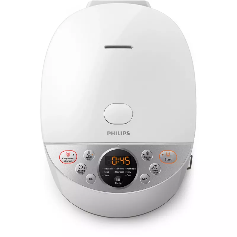 Philips Rice Cooker 1.8L 790W, Smaryt Fuzzy Logic 3D Heating, 10 Food Menus, 2.0-Mm Pot Extra-Thick Non-Stick Easy To Clean, 12-Hour Preset Timer, 480Hrs Automatic Keep Warm Function, 8 Prefix Programs Hd4515/55 1 Philips Rice Cooker 1.8L 790W, Smaryt Fuzzy Logic 3D Heating, 10 Food Menus, 2.0-Mm Pot Extra-Thick Non-Stick Easy To Clean, 12-Hour Preset Timer, 480Hrs Automatic Keep Warm Function, 8 Prefix Programs Hd4515/55