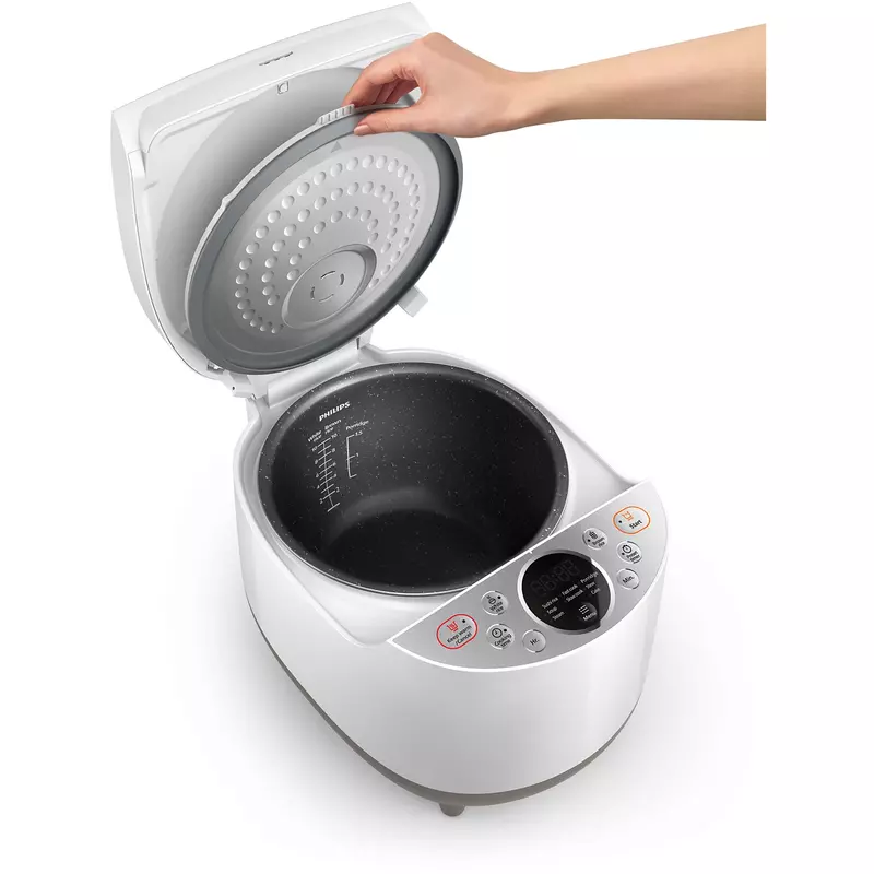 Philips Rice Cooker 1.8L 790W, Smaryt Fuzzy Logic 3D Heating, 10 Food Menus, 2.0-Mm Pot Extra-Thick Non-Stick Easy To Clean, 12-Hour Preset Timer, 480Hrs Automatic Keep Warm Function, 8 Prefix Programs Hd4515/55 5 Philips Rice Cooker 1.8L 790W, Smaryt Fuzzy Logic 3D Heating, 10 Food Menus, 2.0-Mm Pot Extra-Thick Non-Stick Easy To Clean, 12-Hour Preset Timer, 480Hrs Automatic Keep Warm Function, 8 Prefix Programs Hd4515/55