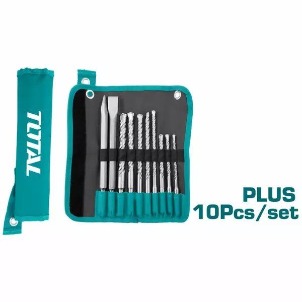 Total Drill Bit Set Hammer And Chisel 10Pcs Tacsd19101 1 Total Drill Bit Set Hammer And Chisel 10Pcs Tacsd19101