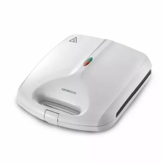 Kenwood Sandwich Toaster 4 Slice Nonstick 1200w Smp50.000wh - Nonstick Grill Plates Cool Touch Handle Unique Squared Design Light Indicator