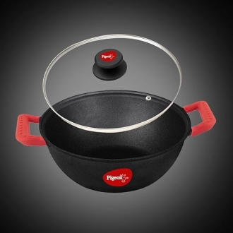 Pigeon Imperi Luxe Cast Iron Kadai 24cm – Natural Non-Stick, Toxin-Free & Durable Cookware Sap 16300