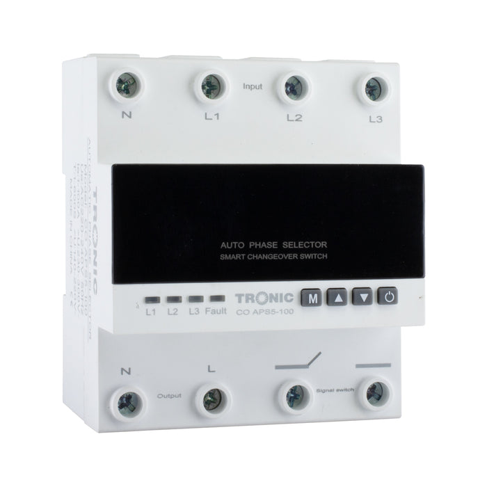 Tronic Automatic Phase Selector – 100A, 3-Phase + Neutral, Digital Control Co Aps5-100 3 Tronic Automatic Phase Selector – 100A, 3-Phase + Neutral, Digital Control Co Aps5-100