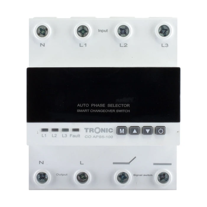 Tronic Automatic Phase Selector – 100A, 3-Phase + Neutral, Digital Control Co Aps5-100 2 Tronic Automatic Phase Selector – 100A, 3-Phase + Neutral, Digital Control Co Aps5-100