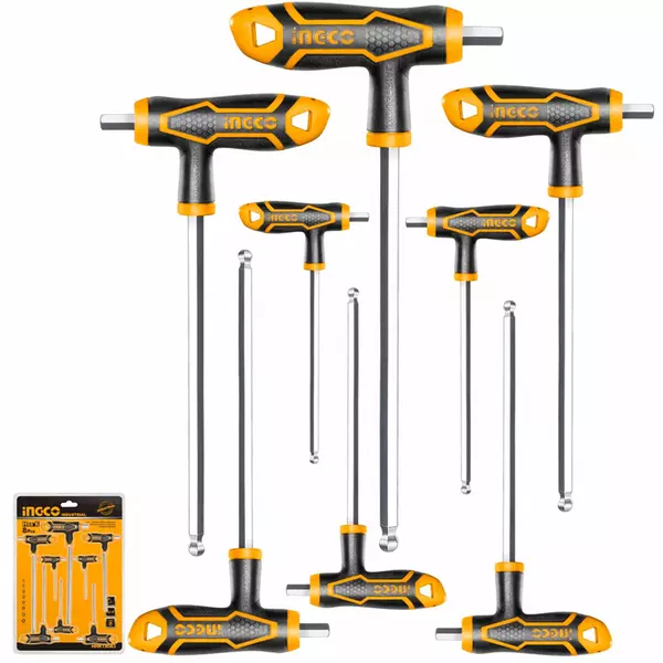 Ingco T-Handle Hex Wrench 8Pcs Set Hhkt0081 1 Ingco T-Handle Hex Wrench 8Pcs Set Hhkt0081