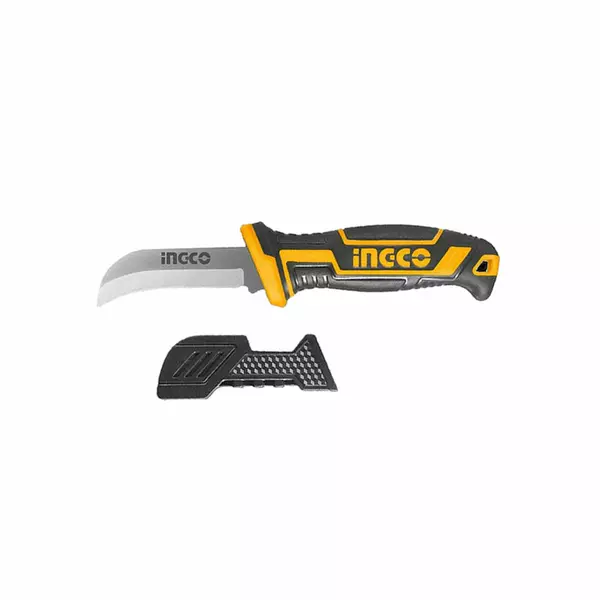 Ingco Cable Stripping Knife Curved Blade With Plastic Cover Hpk82001 1 Ingco Cable Stripping Knife Curved Blade With Plastic Cover Hpk82001
