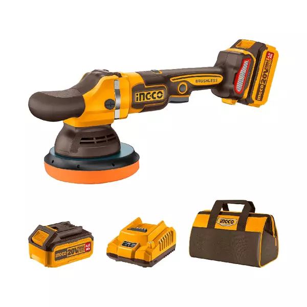 Ingco Cordless Polisher 20V With Brushless Motor, Variable Speed Control, Polishing Bonnet, Battery &Amp; Charger Apli20151 1 Ingco Cordless Polisher 20V With Brushless Motor, Variable Speed Control, Polishing Bonnet, Battery &Amp; Charger Apli20151