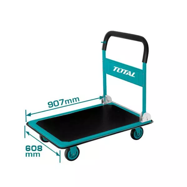 Total Foldable Platform Hand Truck 300Kgs 907X608Mm With Steel Handle, 5&Quot;Pu Wheel, Non-Slip Pvc Mat Ththp13002 1 Total Foldable Platform Hand Truck 300Kgs 907X608Mm With Steel Handle, 5&Quot;Pu Wheel, Non-Slip Pvc Mat Ththp13002