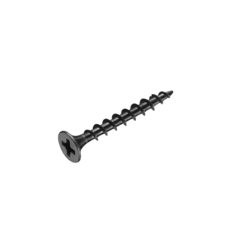 Total Drywall Screw #6X1-1/4”(3.5x32mm) Coarse Thread for Gypsum Phillips Drive, Carbon Steel, Phosphatized Black 650pcs Box THWDS61141