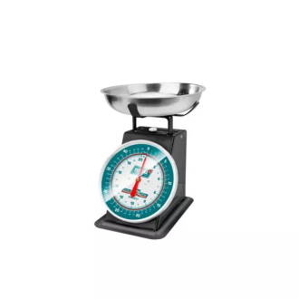 Total Analogue Spring Scale for Kitchen Max Weight 20Kg with Stainless Steel Bowl 255mm, 50g Graduation TESA5201