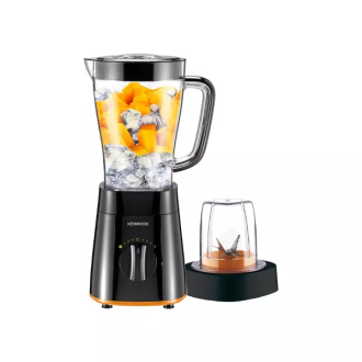 Kenwood Blender 2l Plastic Jug with Dry Grinder 500w Blp15.150bk - 2 Plastic Jars Stainless Steel Blades Ice Crush Function 2 Speed With Pulse