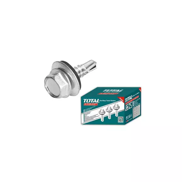 Total Self Drilling Hex Screw With Rubber Washer, Zinc Plated 14X1&Quot; (6.3X25Mm) 300Pcs Thwhd1411 1 Total Self Drilling Hex Screw With Rubber Washer, Zinc Plated 14X1&Quot; (6.3X25Mm) 300Pcs Thwhd1411