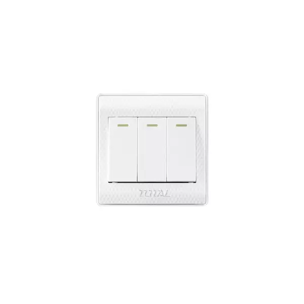 Total 3 Gang Switch Electric 1 Way 16A Thessh03101