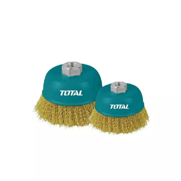 Total Wire Cup Brush With Nut 150Mm Soft Golden Tac31061 1 Total Wire Cup Brush With Nut 150Mm Soft Golden Tac31061