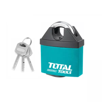 Total Weatherproof Iron Padlock 50mm Nylon Coated with 3 Brass Keys TBLK38501