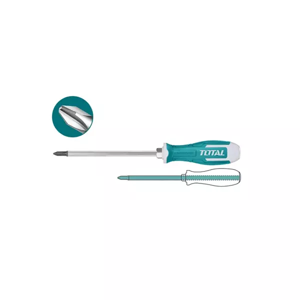 Total Screw Driver Phillips Go Through Ph3 X 200Mm, S2 Industrial Steel Thgsph32006 1 Total Screw Driver Phillips Go Through Ph3 X 200Mm, S2 Industrial Steel Thgsph32006