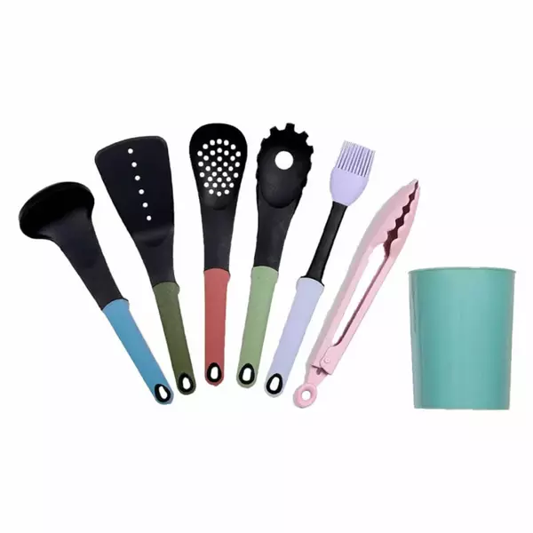 Decakila Kitchen Utensils Set Nylone Material Nonstick 7Pc Kmtt046B Set Includes Solid Spoon, Ladle, Pasta Server, Slotted Spoon, Oil Brush, 9 Inch Locking Tongs 1 Decakila Kitchen Utensils Set Nylone Material Nonstick 7Pc Kmtt046B Set Includes Solid Spoon, Ladle, Pasta Server, Slotted Spoon, Oil Brush, 9 Inch Locking Tongs