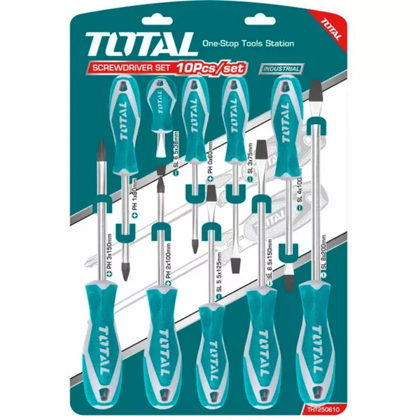 Total Screwdriver Set 10Pcs Tht250610 1 Total Screwdriver Set 10Pcs Tht250610