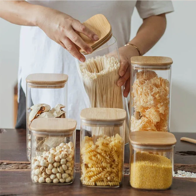 Generic Glass Jar Square With Wooden Lid 10X15Cm – Elegant Storage Container For Kitchen &Amp; Home S1015(1-29) 3 Generic Glass Jar Square With Wooden Lid 10X15Cm – Elegant Storage Container For Kitchen &Amp; Home S1015(1-29)